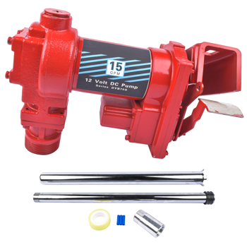 Red 12V DC 15GMP Fuel Transfer Pump Kit for Car Truck Tractor Diesel Gas Gasoline
