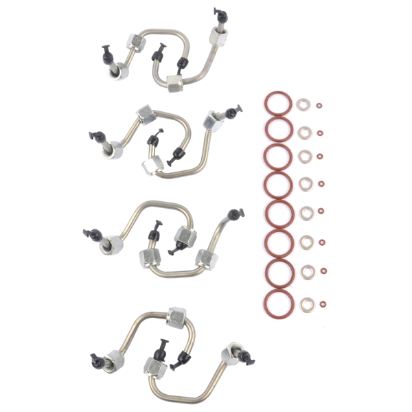 Set of 8 Fuel Injector Install Kit with Injector Line for Ford F-250 F-350 F-450 F-550 6.4L Powerstroke 2008-2010