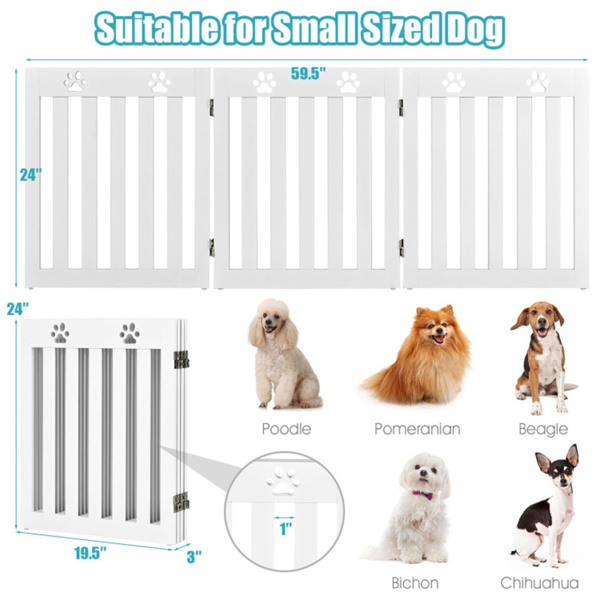 3 Panel 24”H Pet Gate Dog Gate for small sized dog
