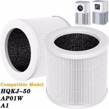 2Pack Air Purifier A1 Replacement Filter H13 True HEPA Air Cleaner Filter(Ships from FBA warehouse, prohibited by Amazon)