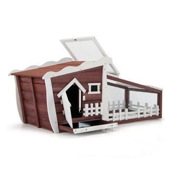 Wooden Rabbit Hutch with Pull Out Tray