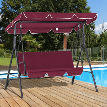  Outdoor Patio Swing Chair-Red    (Swiship ship)（ Prohibited by WalMart ）