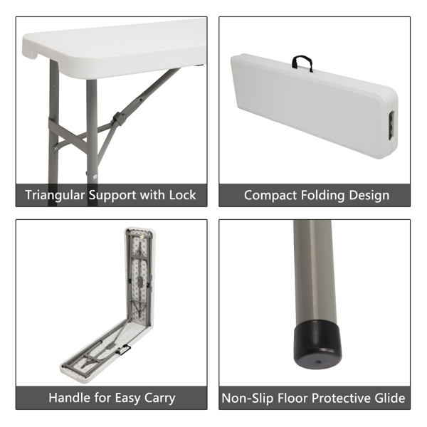 6FT Outdoor Courtyard Foldable Bench