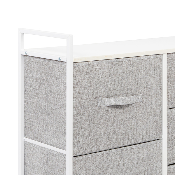 Three layers, two large and three small with solid wood handles, non-woven storage cabinet, non-woven fabric, iron frame, wooden board 83*30*77cm, white panel, light gray drawer, white frame, N001 ret