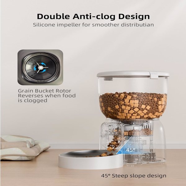Automatic Cat Feeder with Camera, 1080P HD Video Cat Food Dispenser with Stainless Steel Bowls WiFi Automatic Pet Feeder with 2 Way Audio,Smart App Control(Ships from FBA warehouse, banned by Amazon)