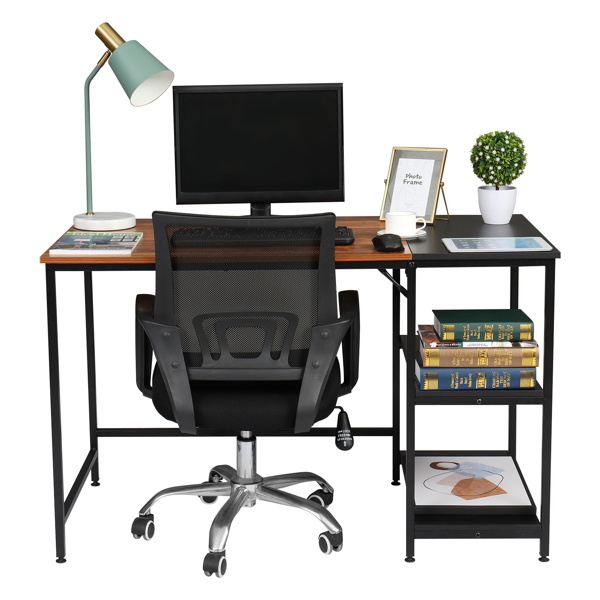 120cm Retro Color Black Particleboard Paste Triamine Stitching Computer Desk