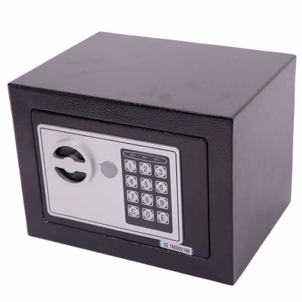 Mini Wall-in Style Electronic Code Metal Steel Box Safe Case 17EF Black