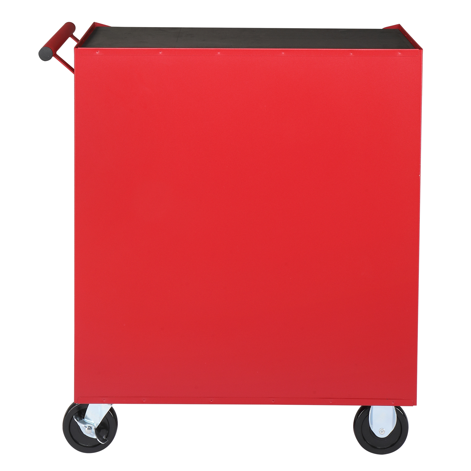 Steel maintenance tool cart single base cabinet 4 drawers 330lb red view 2