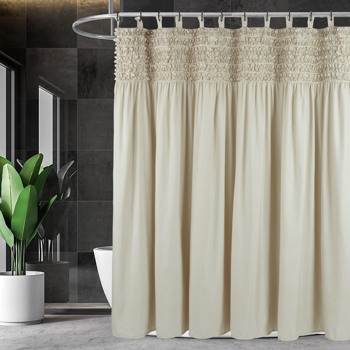 Farmhouse Ruffle Shower Curtain Girly Fabric Bathroom Curtain 72\\'\\'x72\\'\\'