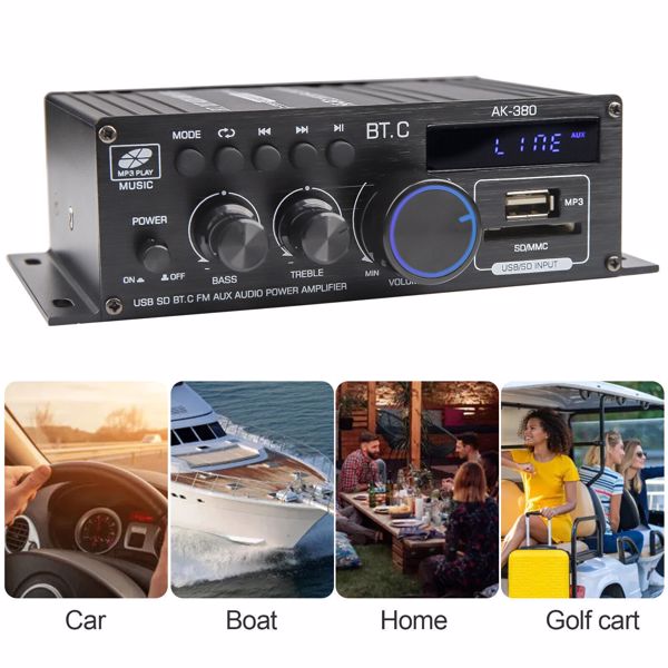 800W 2 Channel bluetooth Mini HIFI Power Amplifier Audio Stereo Amp Home Car FM