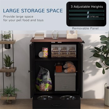 Dog Food Storage Cabinet-Black（Prohibited by WalMart）