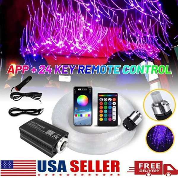 500Pcs Fiber Optic Car Star Lights Headliner LED Roof Twinkle Ceiling Light USA