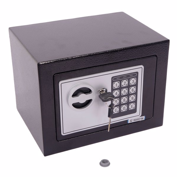 Mini Wall-in Style Electronic Code Metal Steel Box Safe Case 17EF Black