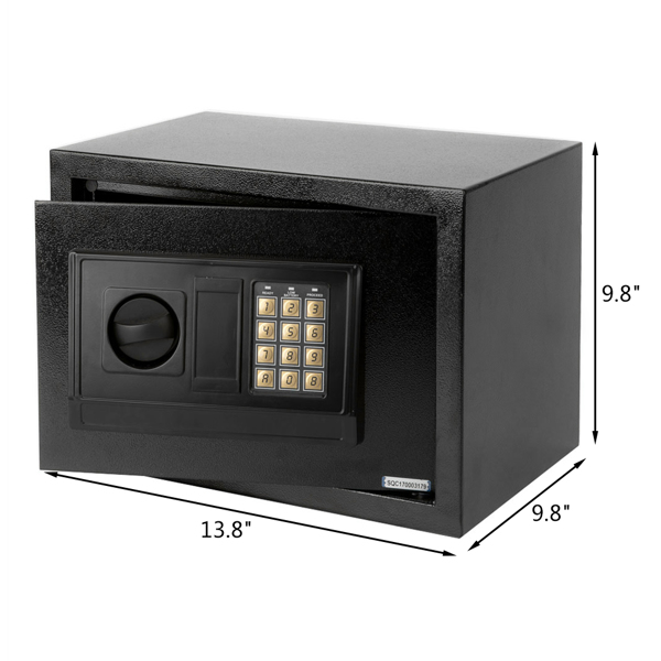 E25EA Small Size Electronic Digital Steel Safe Strongbox Black