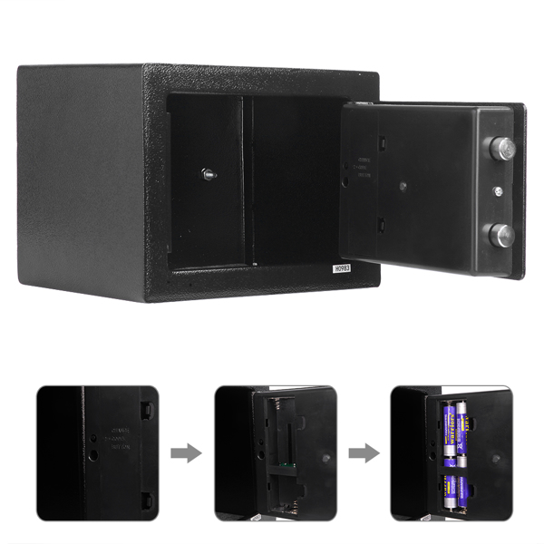 Mini Wall-in Style Electronic Code Metal Steel Box Safe Case 17EF Black