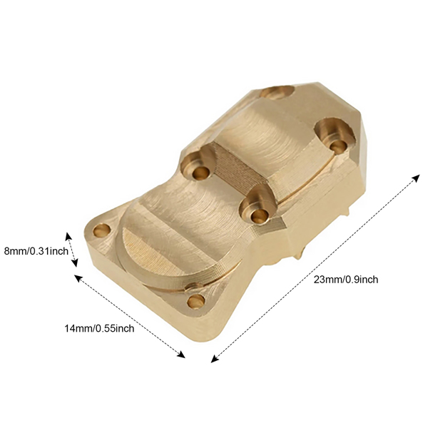 Front Rear Brass Diff Cover Counterweight For Axial SCX24 AXI90081 1/24 RC Car