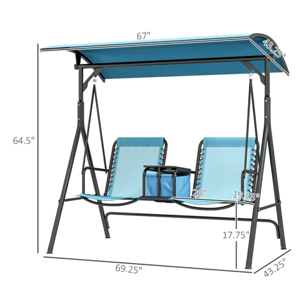 2-Seat Patio Swing Chair (Swiship ship)（ Prohibited by WalMart ）