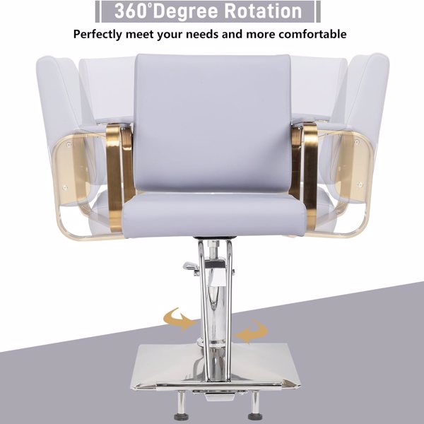 Salon Chair Styling Barber Chair, Beauty Salon Spa Equipment with Heavy Duty Hydraulic Pump, Adjustable Height & 360° Swivel for Barber Shop Hair Stylist, Max Load 330 lbs(Light Purple)