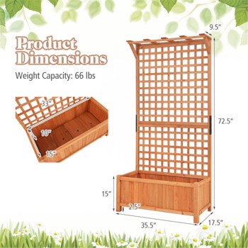 Raised Garden Bed with Trellis and Hanging Roof