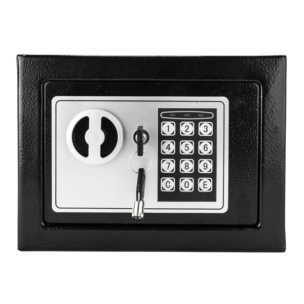 Mini Wall-in Style Electronic Code Metal Steel Box Safe Case 17EF Black