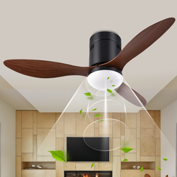 52 Inch Ceiling Fans with Lights, 6 Speed Reversible Noiseless Fan <b style=\\'color:red\\'>Light</b> DC Motor, Indoor