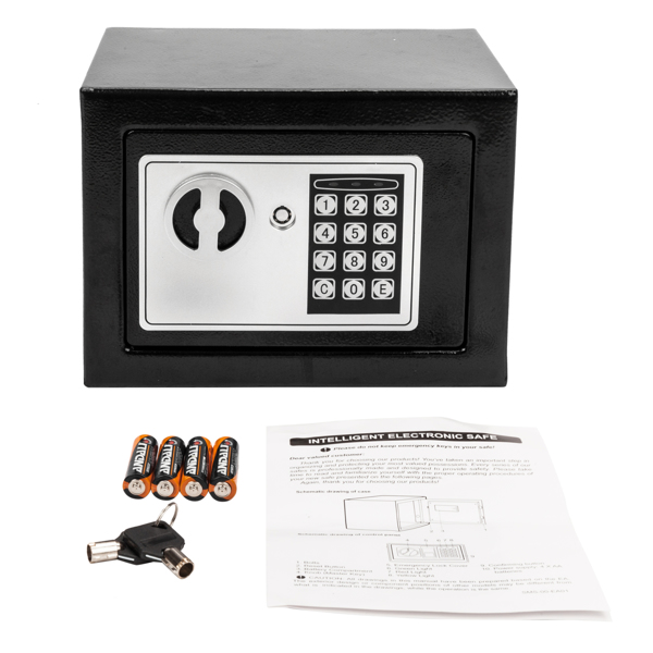 Mini Wall-in Style Electronic Code Metal Steel Box Safe Case 17EF Black