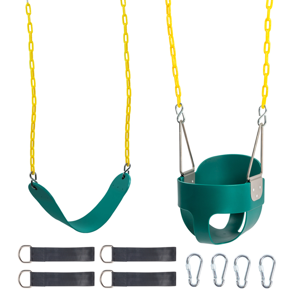 EVA+ Iron Swing + Hanging basket swing combination Green Baby Swing 