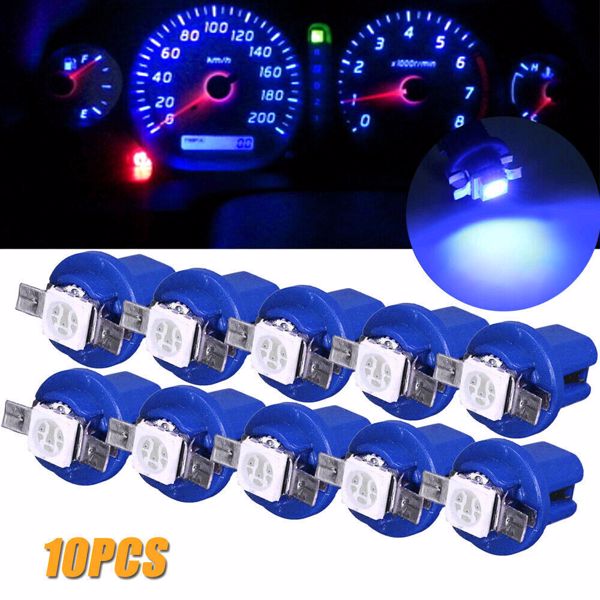 10pcs T5 B8.5D 5050 SMD Car LED Dashboard Dash Gauge Instrument Light Bulb