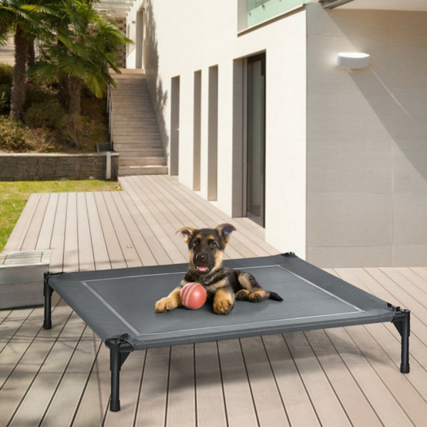 35.5" x 32"  Dog Cot with UV Protection Canopy Shade