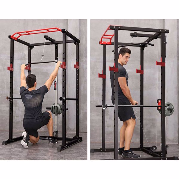 Power Cage Squat Rack Stands Gym Equipment 1000-Pound Capacity Exercise Olympic