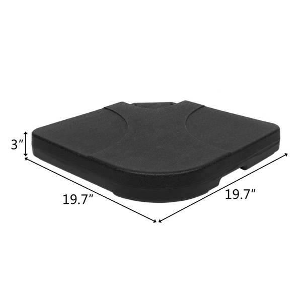20" Square 4 Pieces Plastic Water Injection Base Parasol Base