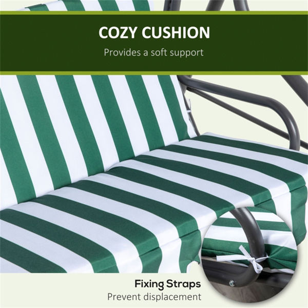 3-Seat Outdoor Porch Swing-Green  (Swiship ship)（ Prohibited by WalMart ）