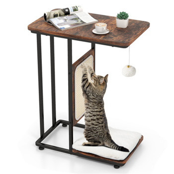 MDF cat side table End table Cat tree with scraper