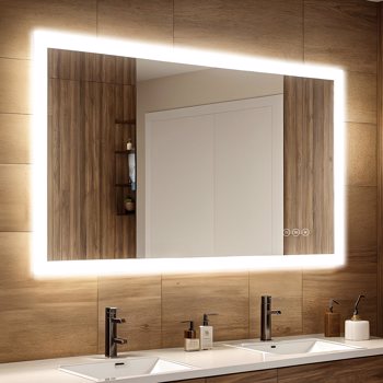 48 * 36 Inch LED Backlit Mirror Bathroom with Light,Anti-Fog,Dimmable,Lighted Mirror(Horizontal/Vertical) Wall Mounted Vanity Mirror（FBA shipment）