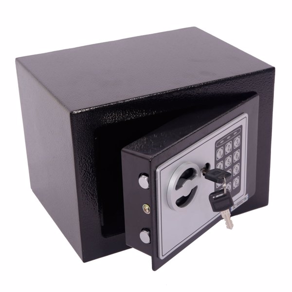 Mini Wall-in Style Electronic Code Metal Steel Box Safe Case 17EF Black