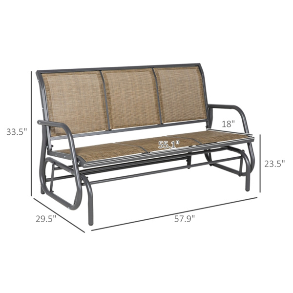 Outdoor courtyard seats for 3 people-Brown  (Swiship-Ship)（Prohibited by WalMart）