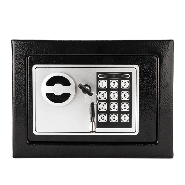 Mini Wall-in Style Electronic Code Metal Steel Box Safe Case 17EF Black