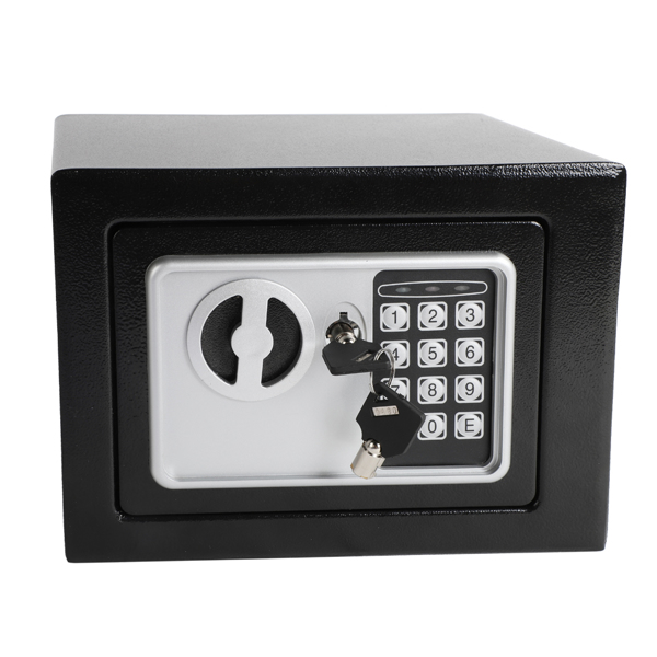 Mini Wall-in Style Electronic Code Metal Steel Box Safe Case 17EF Black