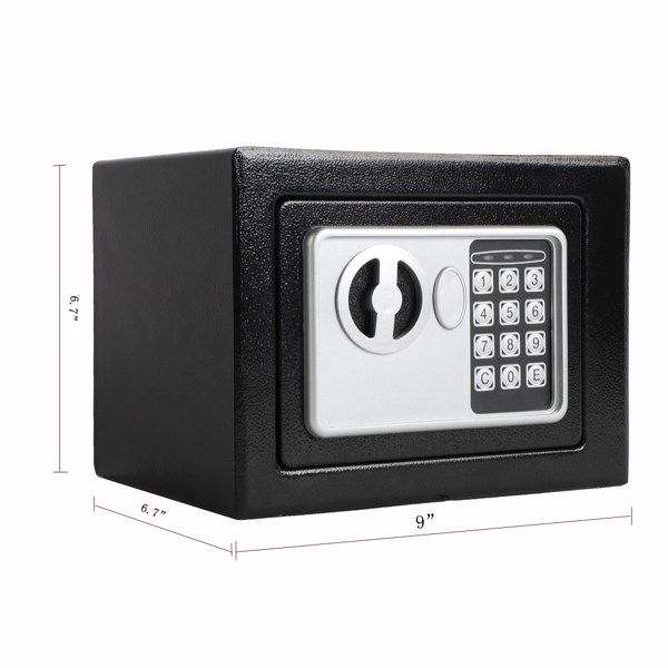 Mini Wall-in Style Electronic Code Metal Steel Box Safe Case 17EF Black