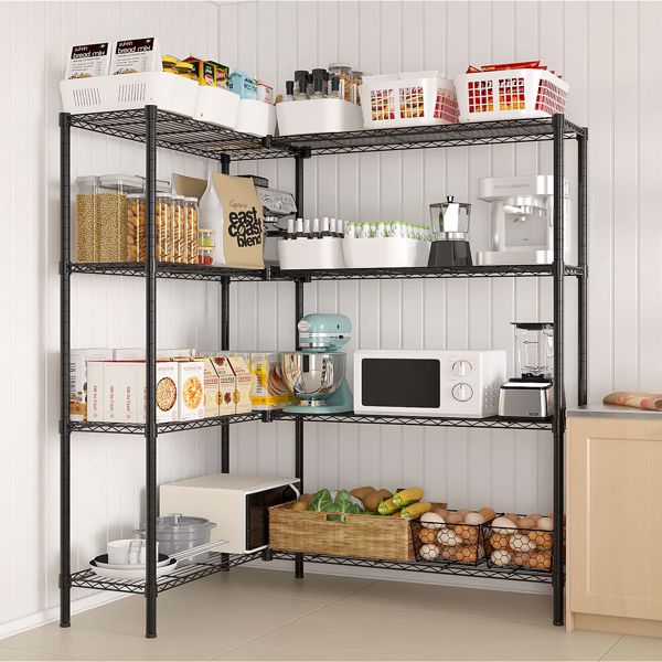 49.2''W  Adjustable  Storage Shelves   NSF  Wire Shelving Unit Multiple rows   Shelving for Storage Rack Shelves for Storage Heavy Duty Garage Shelf Pantry Shelves Kitchen Shelving,  49.2''W*70.86''H*