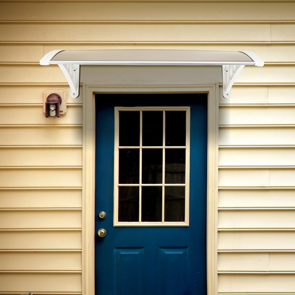 HT-100 x 80 Household Application Door & Window Rain Cover Eaves Brown Board & White Holder