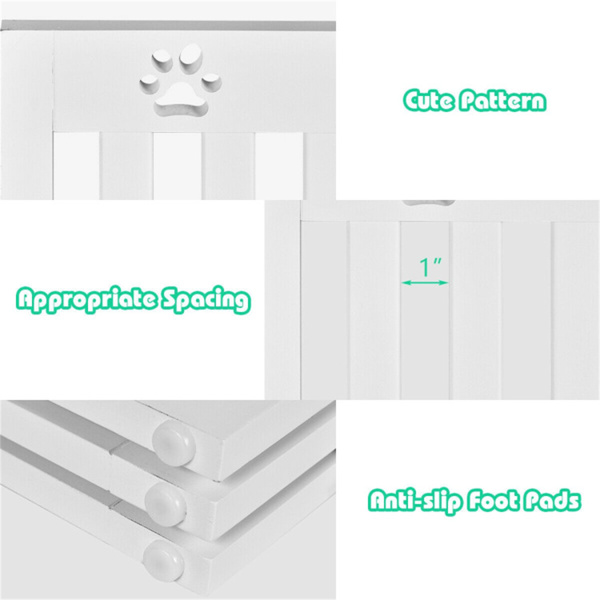 4 pieces White pet door with 360° hinge