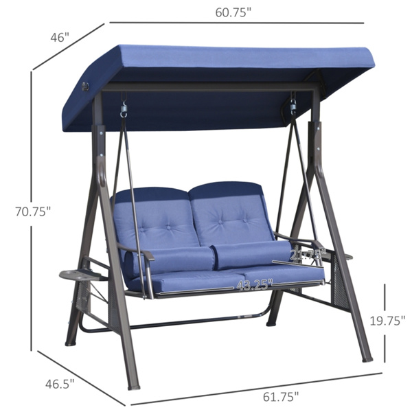 2 seats Outdoor Patio Swing Chair (Swiship ship)（ Prohibited by WalMart ）
