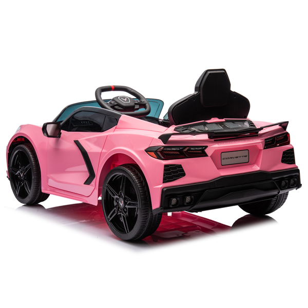 Corvette dual-wheel drive sports car with 2.4G remote control 12V 4.5A.h pink C8