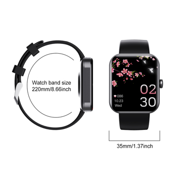 Bluetooth Smart Watch 1.9\\'\\' Blood Oxygen Test Smart Watch Heart Rate Monitoring