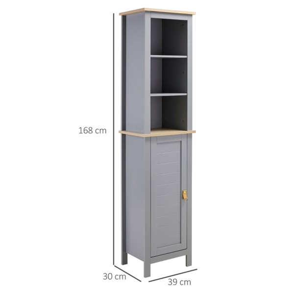 Bathroom Storage Cabinet-Grey (Swiship-Ship)（Prohibited by WalMart）