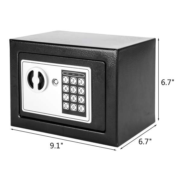 Mini Wall-in Style Electronic Code Metal Steel Box Safe Case 17EF Black