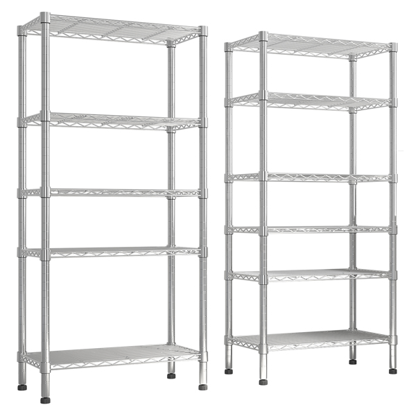 62.9''W  Adjustable  Storage Shelves  NSF  Wire Shelving Unit Multiple rows  Shelving for Storage Rack Shelves for Storage Heavy Duty Garage Shelf Pantry Shelves Kitchen Shelving,  62.9''W*59.06''H*13