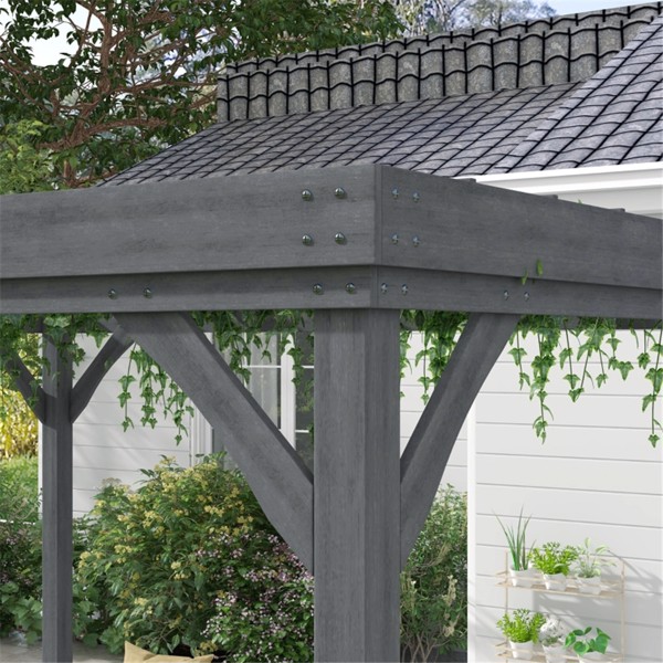 Wood Gazebo (Swiship-Ship)（Prohibited by WalMart）Original 31560469