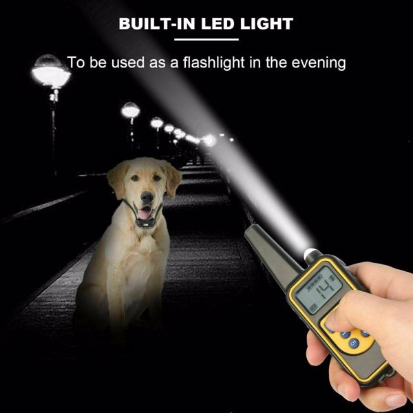 Dog Shock Training Collar Rechargeable Remote Control Waterproof IP67 875 Yards